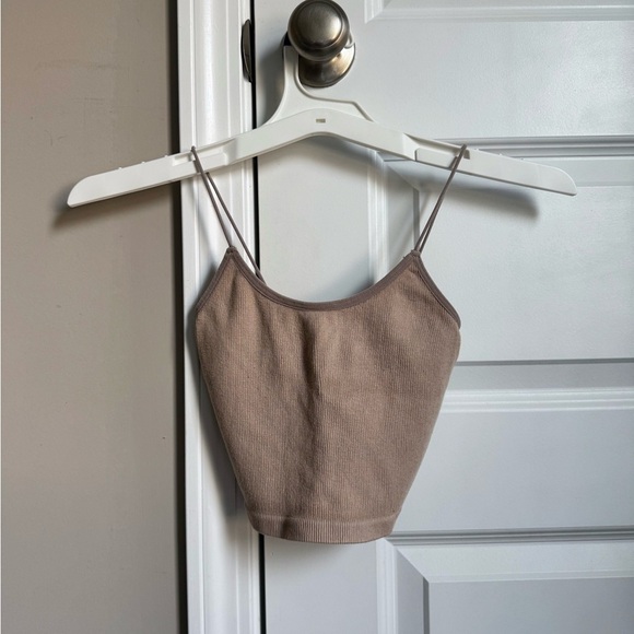 Essentials Brown Fitted Crop Camisole - Picture 1 of 4